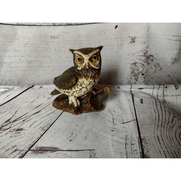 Homco Home Interior Porcelain Owl Vintage #1114 Figurine Taiwan 4.75 Tall - Picture 1 of 8